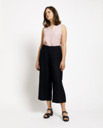 LINJA culottes, musta Tencel