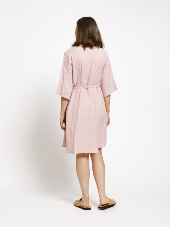 HAY pellavamekko 3/4-hiha, roosa, XS, L, XL, sovitusvaate - Image 3