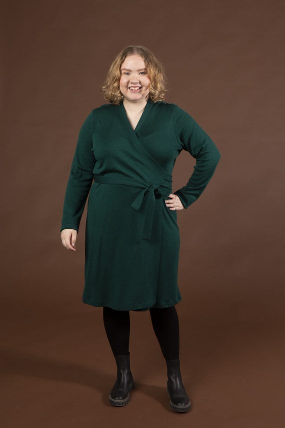 IISI kietaisumekko, vihreä merinovilla, XS, XL, XXL