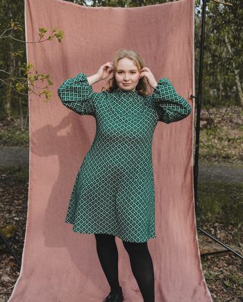 PRE SALE: MYY puuvillamekko, Apila vihreävalkoinen