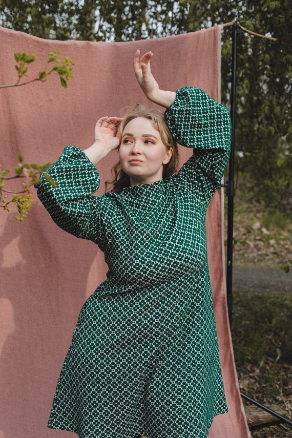 MYY puuvillamekko, Apila vihreävalkoinen - Image 3