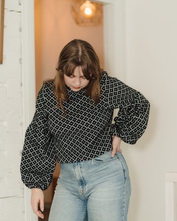 TALVIKKI puuvillapaita, Apila mustavalkoinen (vanha mitoitus)