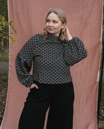 TALVIKKI puuvillapaita, Apila mustavalkoinen