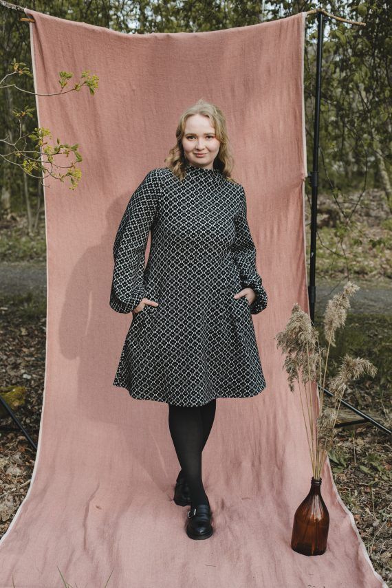 PRE SALE: MYY puuvillamekko, Apila mustavalkoinen - Image 4