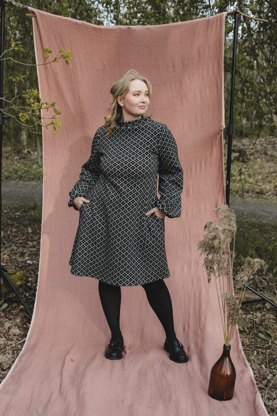PRE SALE: MYY puuvillamekko, Apila mustavalkoinen - Image 5