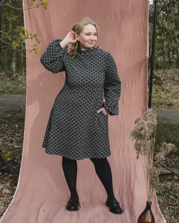 PRE SALE: MYY puuvillamekko, Apila mustavalkoinen