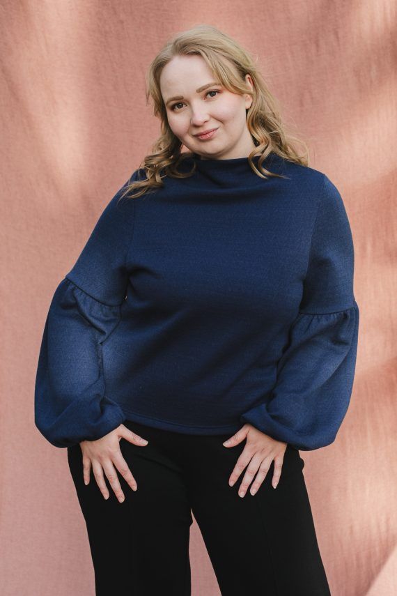 PRE SALE: TALVIKKI merinovillapaita, Kaarna sininen