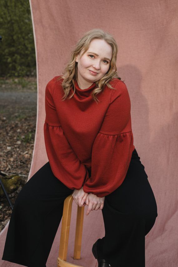 PRE SALE: TALVIKKI merinovillapaita, Kaarna ruska - Image 2