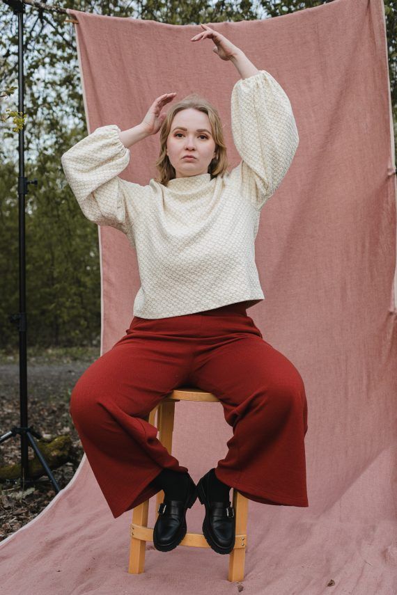 PRE SALE: TALVIKKI puuvillapaita, Apila vanilja - Image 4