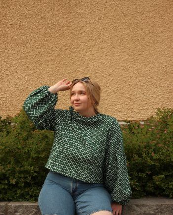TALVIKKI puuvillapaita, Apila vihreävalkoinen
