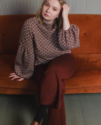 TALVIKKI puuvillapaita, Apila ruskeavalkoinen - PRE SALE